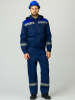 Костюм летний мужской тк.Смесовая,210 35%ХБ/65%ПЭ Титан-1 с капюшоном, т.синий/василек брюки СОП