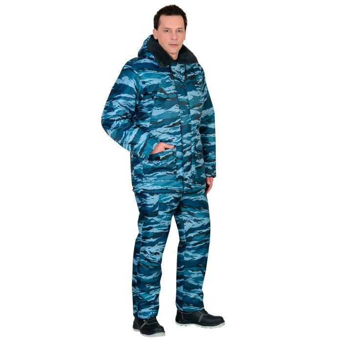 Костюм зимний мужской Охранника КМФ серый куртка+п/комб.